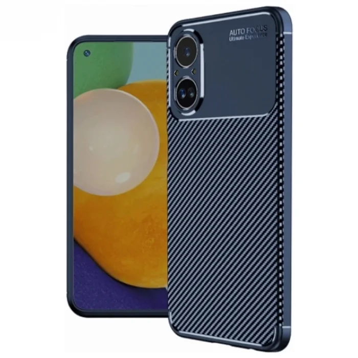 BUĞZ Realme 12 Lite Kılıf Auto Focus Karbon Kapak - Lacivert