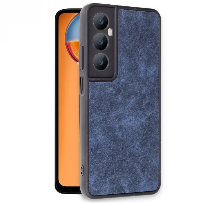 BUĞZ Realme C65 Kılıf Aras Deri Kapak - Lacivert