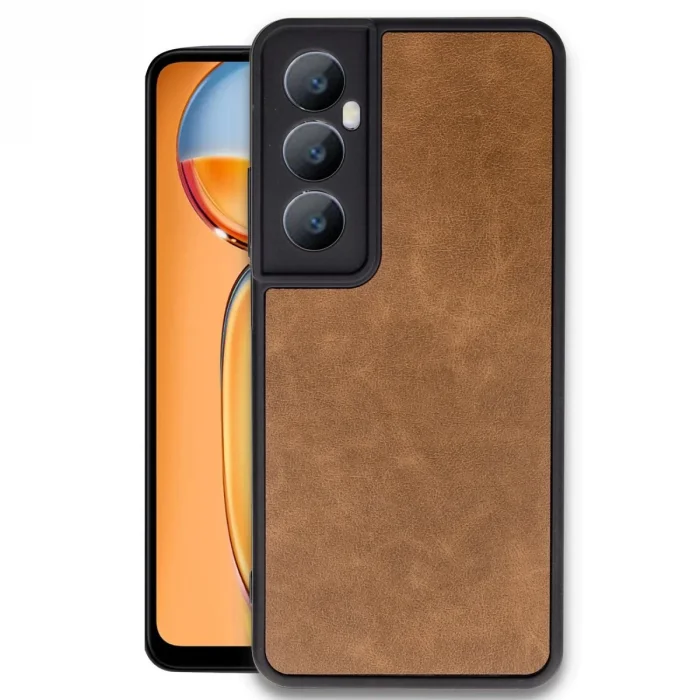 BUĞZ Realme C65 Kılıf Aras Deri Kapak - Taba