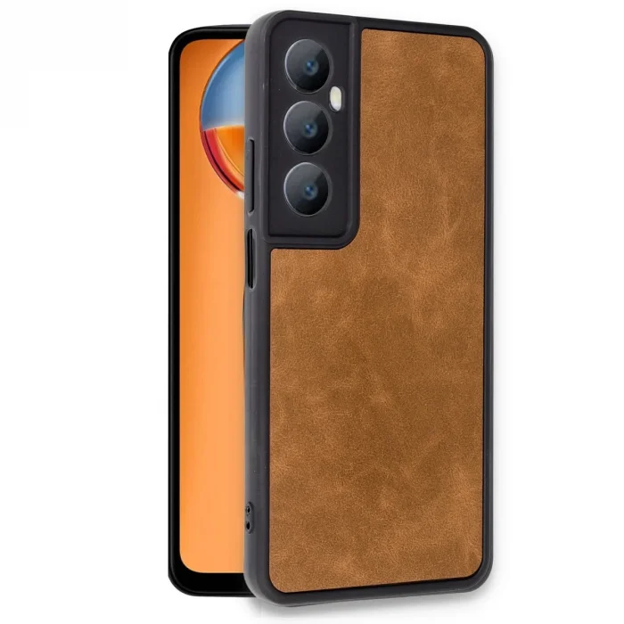 BUĞZ Realme C65 Kılıf Aras Deri Kapak - Taba