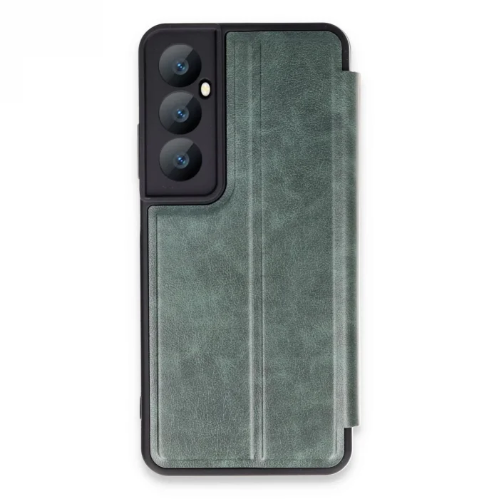 BUĞZ Realme C65 Kılıf Flip Cover - Koyu Yeşil