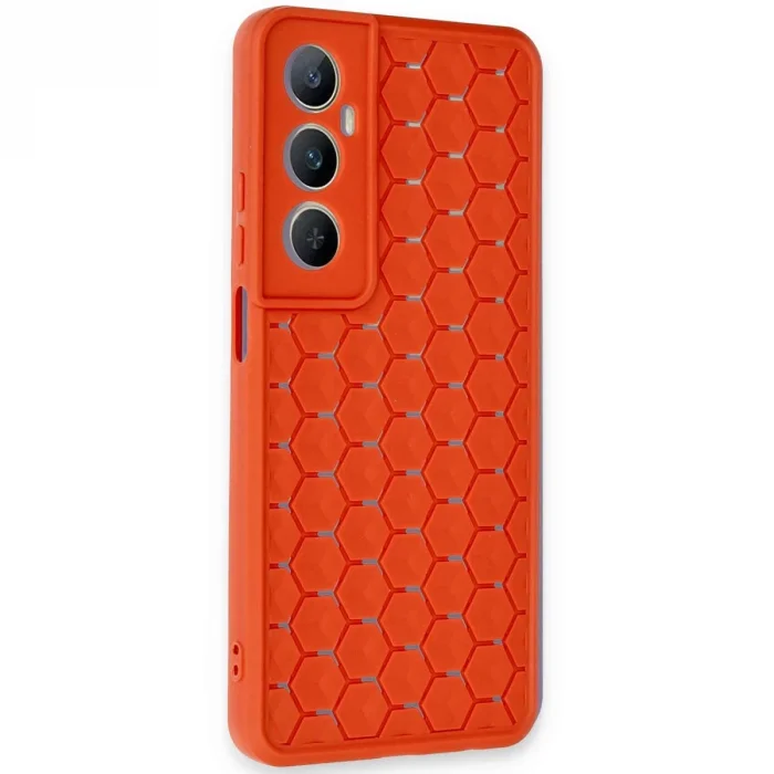 BUĞZ Realme C65 Kılıf Petek Silikon Kapak - Kırmızı