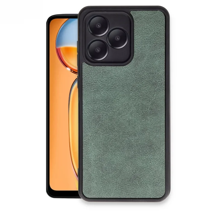 BUĞZ Realme Note 50 4g Kılıf Aras Deri Kapak - Koyu Yeşil