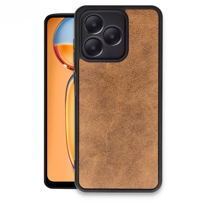 BUĞZ Realme Note 50 4g Kılıf Aras Deri Kapak - Taba