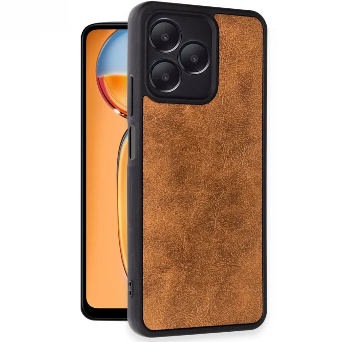 BUĞZ Realme Note 50 4g Kılıf Aras Deri Kapak - Taba