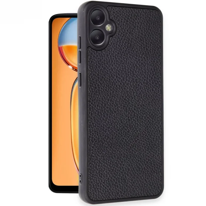 BUĞZ Samsung Galaxy A05 Kılıf Aras Deri Kapak - Siyah