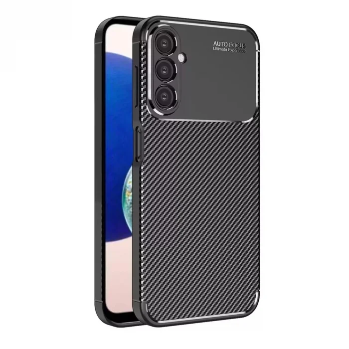 BUĞZ Samsung Galaxy A05s Kılıf Auto Focus Karbon Kapak - Siyah