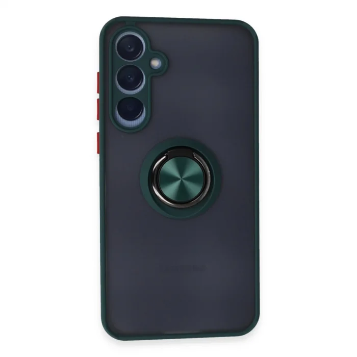 BUĞZ Samsung Galaxy A15 4g Kılıf Montreal Yüzüklü Silikon Kapak - Yeşil