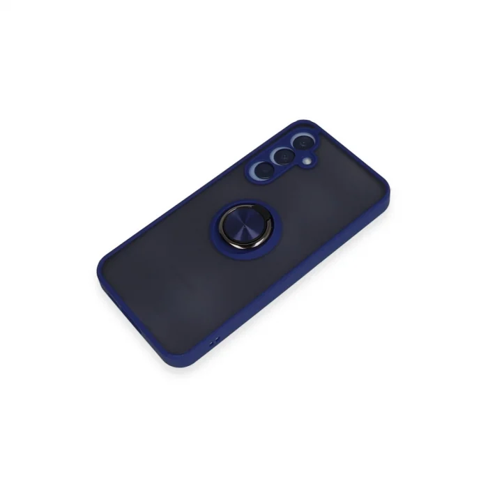 BUĞZ Samsung Galaxy A25 5g Kılıf Montreal Yüzüklü Silikon Kapak - Lacivert