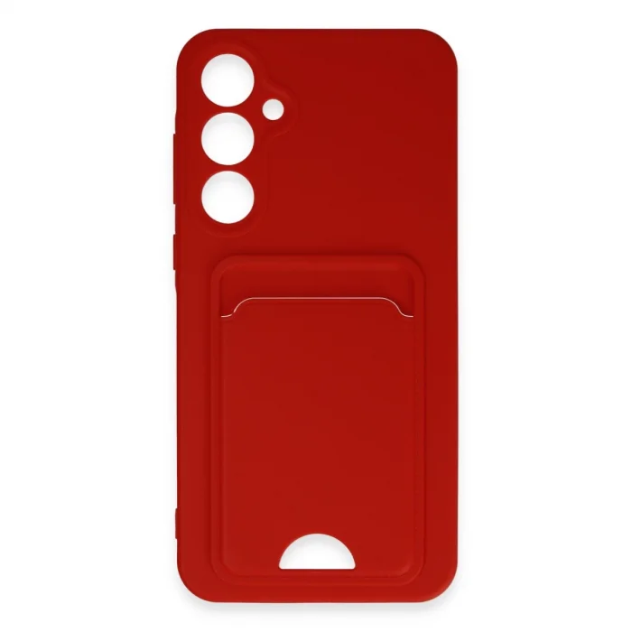 BUĞZ Samsung Galaxy A35 5g Kılıf Kelvin Kartvizitli Silikon - Kırmızı