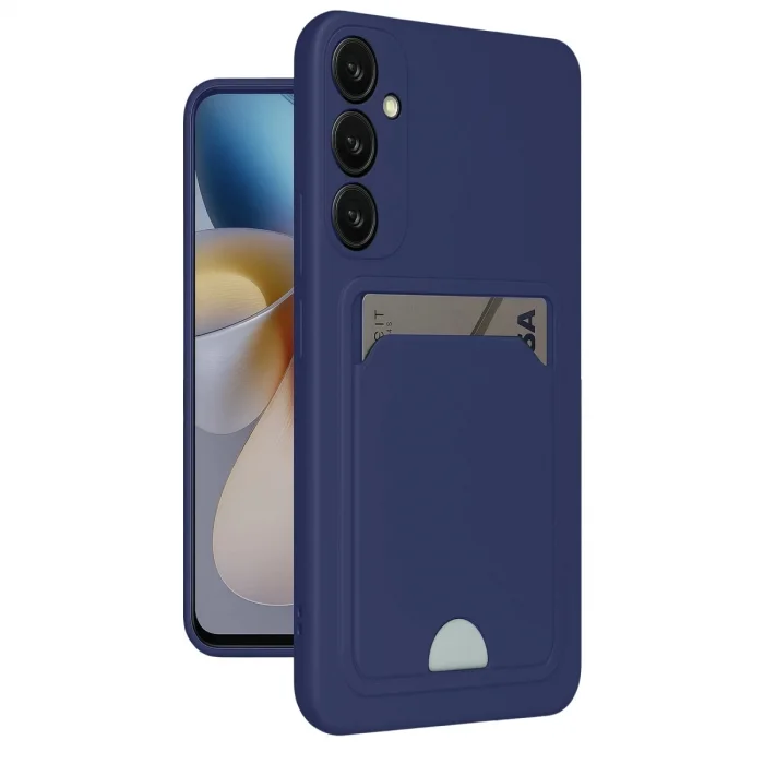 BUĞZ Samsung Galaxy A35 5g Kılıf Kelvin Kartvizitli Silikon - Lacivert