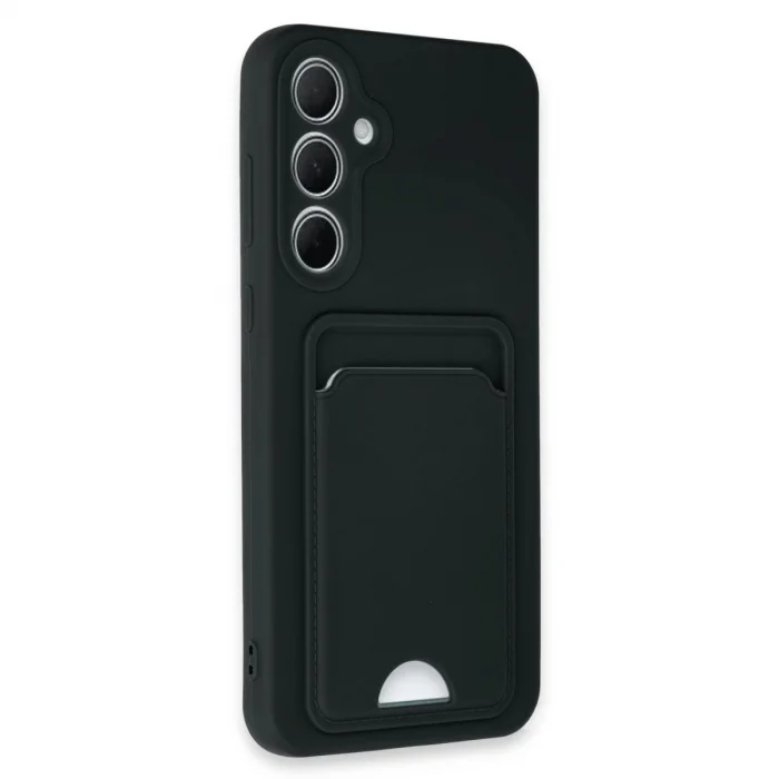 BUĞZ Samsung Galaxy A35 5g Kılıf Kelvin Kartvizitli Silikon - Siyah