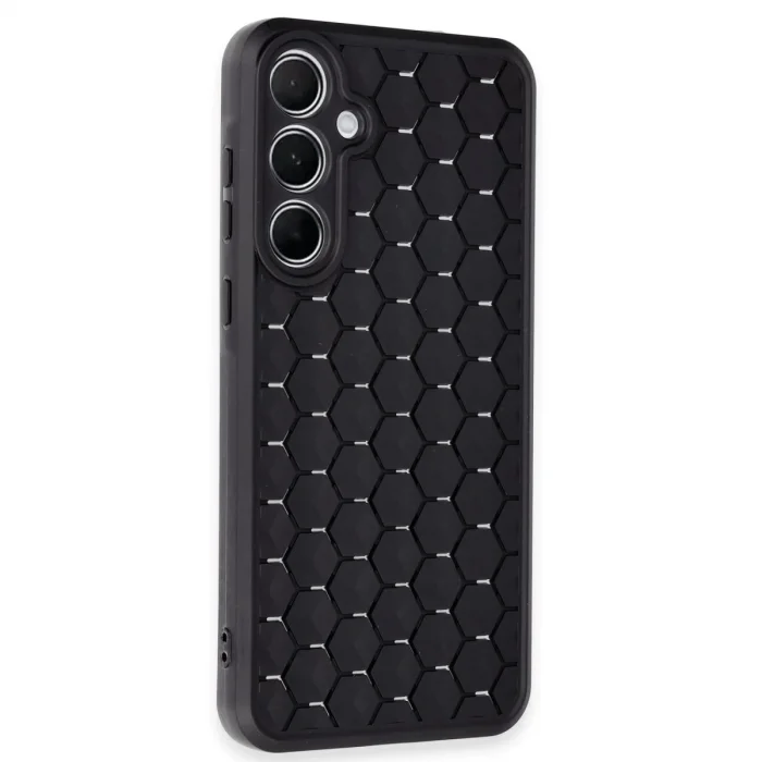 BUĞZ Samsung Galaxy A35 5g Kılıf Petek Silikon Kapak - Siyah