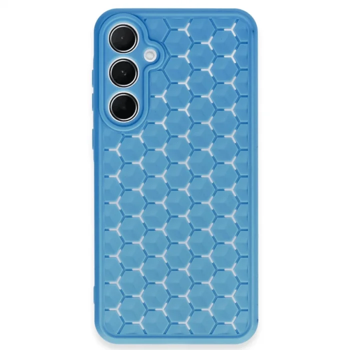 BUĞZ Samsung Galaxy A55 5g Kılıf Petek Silikon Kapak - Mavi