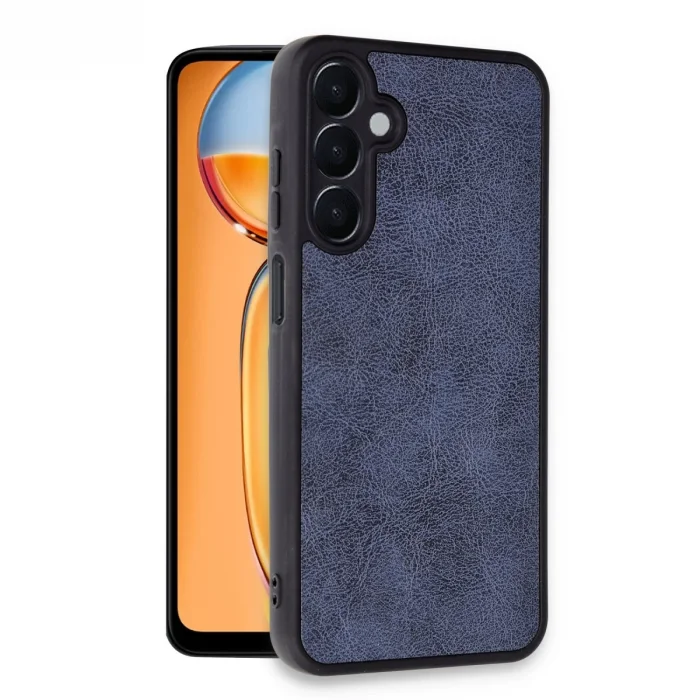 BUĞZ Samsung Galaxy M15 Kılıf Aras Deri Kapak - Lacivert