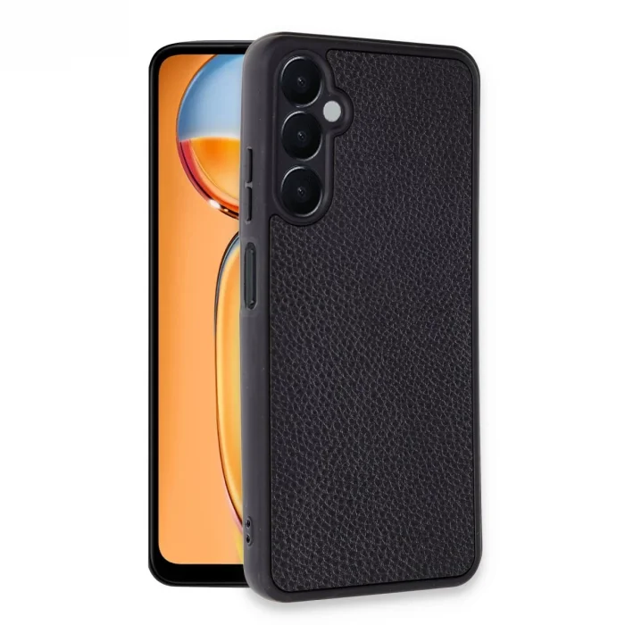 BUĞZ Samsung Galaxy M15 Kılıf Aras Deri Kapak - Siyah