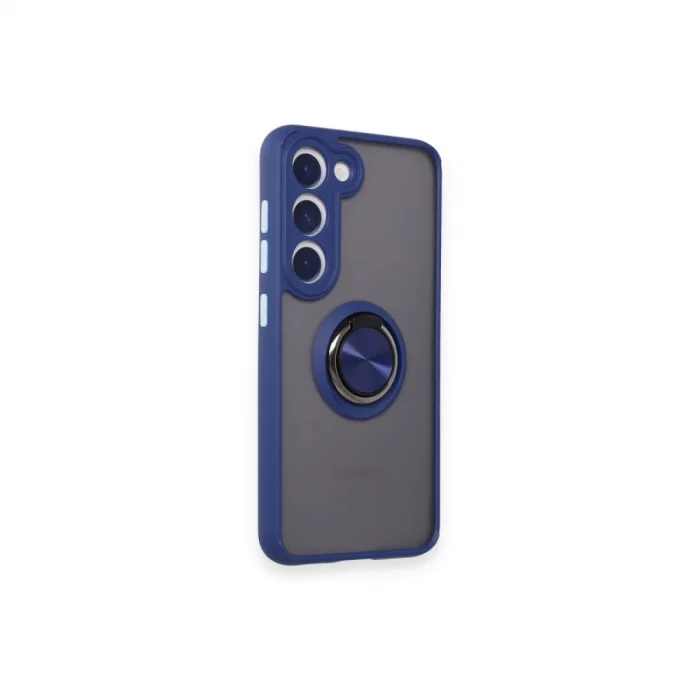 BUĞZ Samsung Galaxy M15 Kılıf Montreal Yüzüklü Silikon Kapak - Lacivert