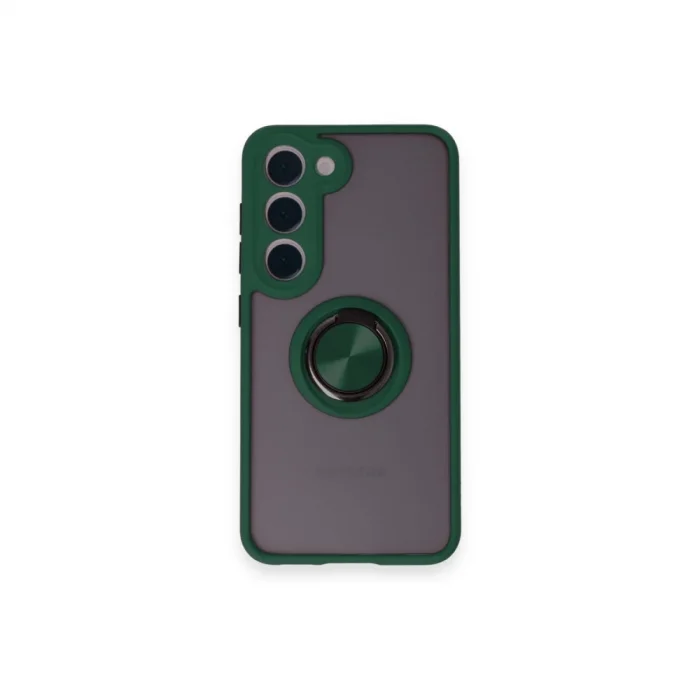 BUĞZ Samsung Galaxy M15 Kılıf Montreal Yüzüklü Silikon Kapak - Yeşil