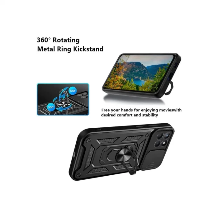 BUĞZ Samsung Galaxy M15 Kılıf Pars Lens Yüzüklü Silikon - Gold