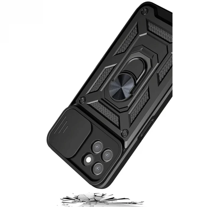 BUĞZ Samsung Galaxy M15 Kılıf Pars Lens Yüzüklü Silikon - Gümüş