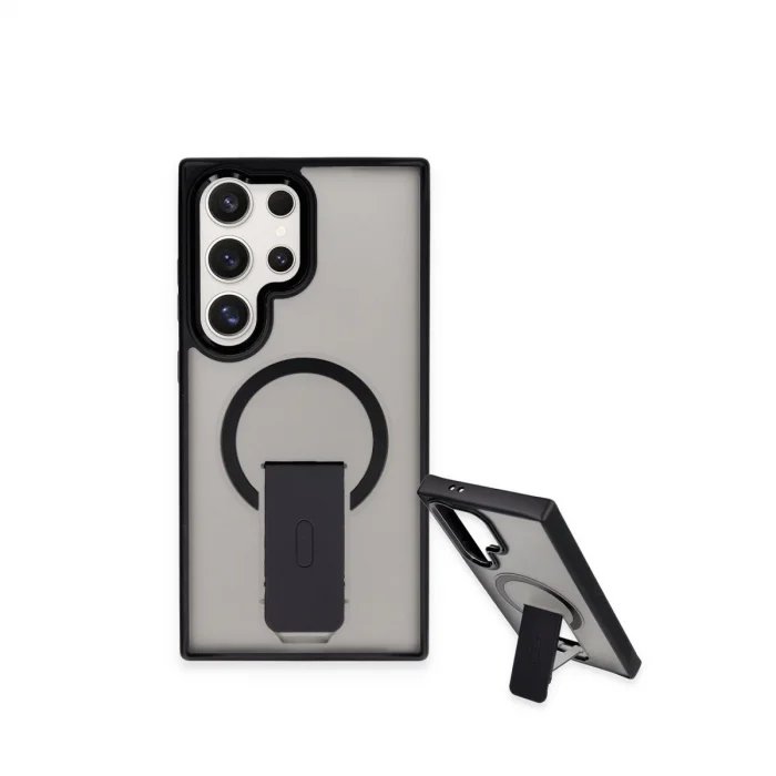 BUĞZ Samsung Galaxy S23 Ultra Tork Magsafe Standlı Kapak - Derin Mor