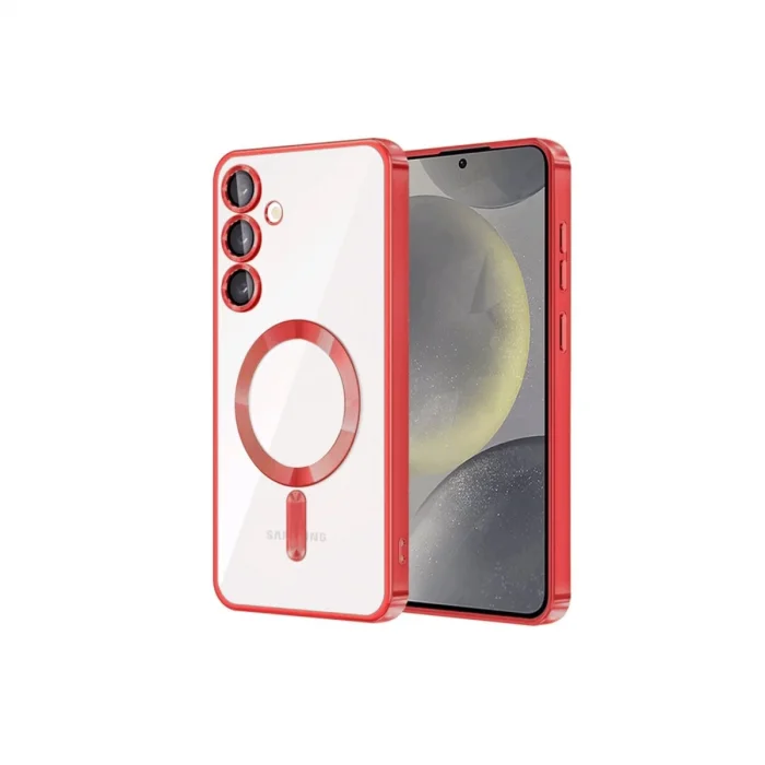 BUĞZ Samsung Galaxy S24 Kılıf Kross Magneticsafe Kapak - Kırmızı