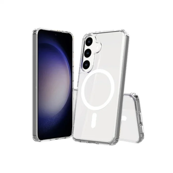 BUĞZ Samsung Galaxy S24 Kılıf Magneticsafe Şeffaf Silikon - Şeffaf