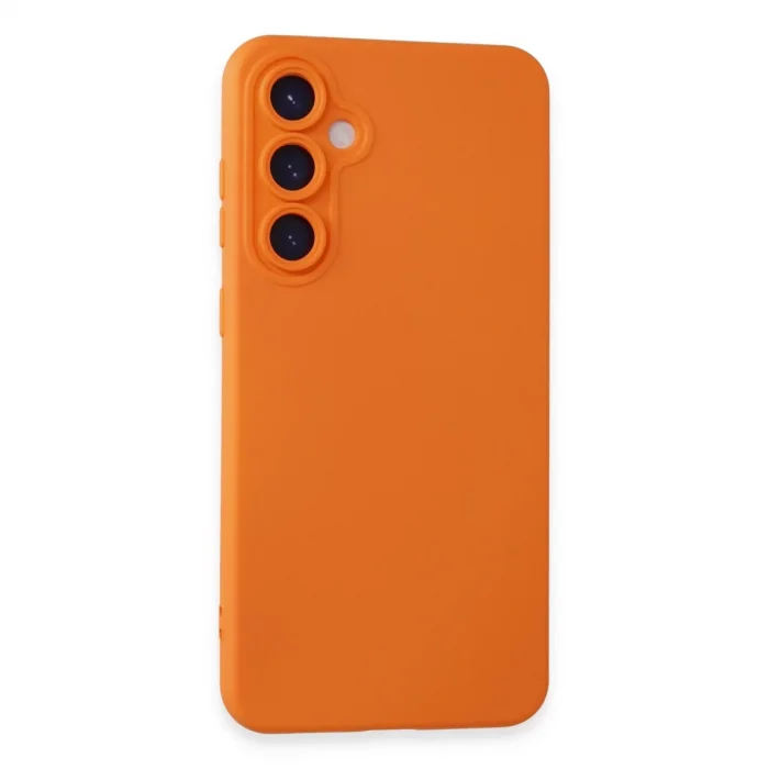 BUĞZ Samsung Galaxy S24 Kılıf Nano İçi Kadife Silikon - Turuncu