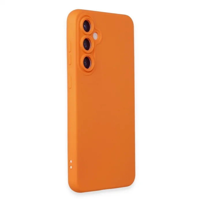 BUĞZ Samsung Galaxy S24 Kılıf Nano İçi Kadife Silikon - Turuncu