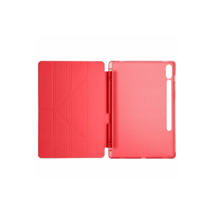 BUĞZ Samsung Galaxy X610 Tab S9 Fe Plus 12.4 Kılıf Kalemlikli Mars Tablet Kılıfı - Kırmızı