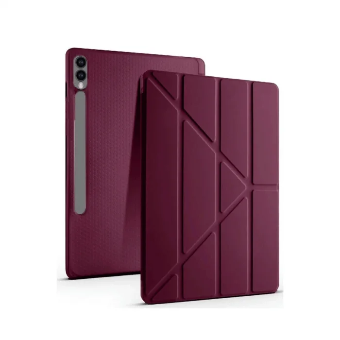 BUĞZ Samsung Galaxy X610 Tab S9 Fe Plus 12.4 Kılıf Kalemlikli Mars Tablet Kılıfı - Mürdüm