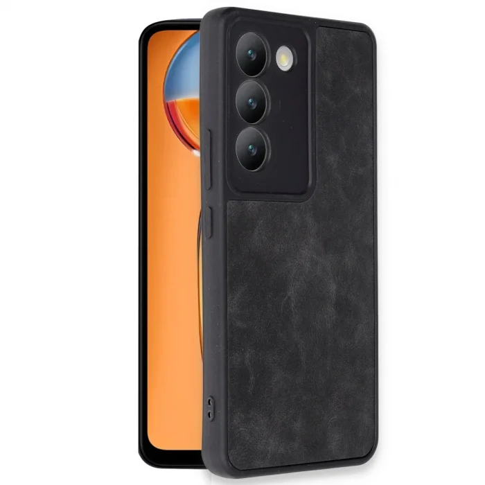 BUĞZ Vivo V30 Lite 4g Kılıf Aras Deri Kapak - Siyah