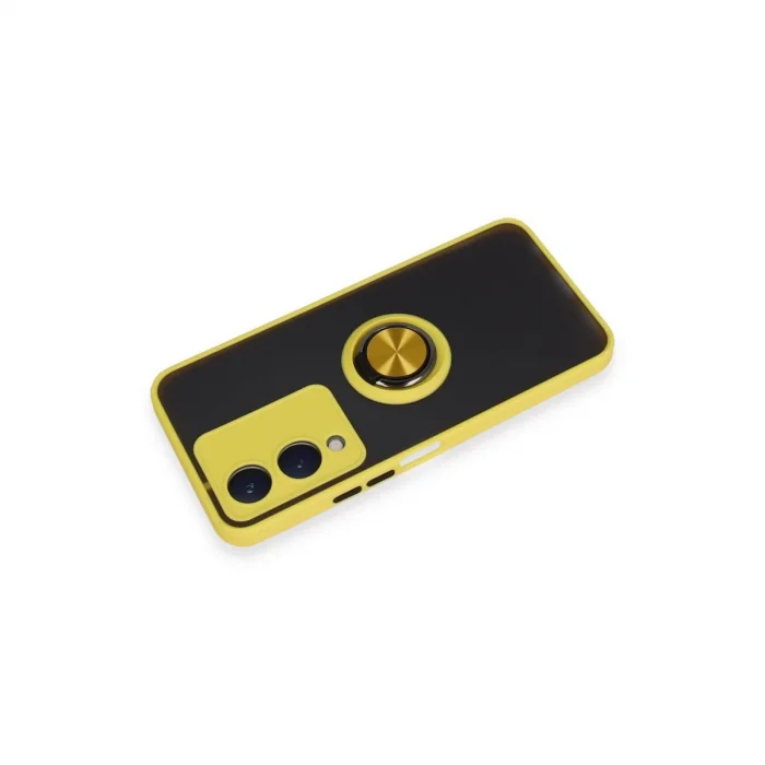 BUĞZ Vivo Y17s Kılıf Montreal Yüzüklü Silikon Kapak - Sarı