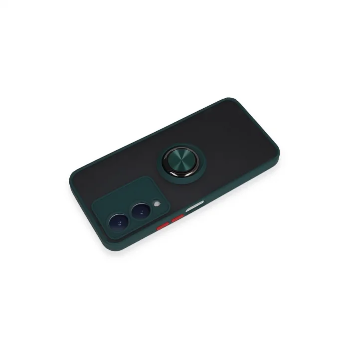 BUĞZ Vivo Y17s Kılıf Montreal Yüzüklü Silikon Kapak - Yeşil