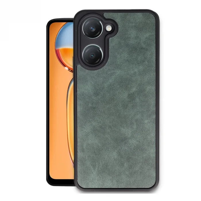 BUĞZ Vivo Y18 Kılıf Aras Deri Kapak - Koyu Yeşil