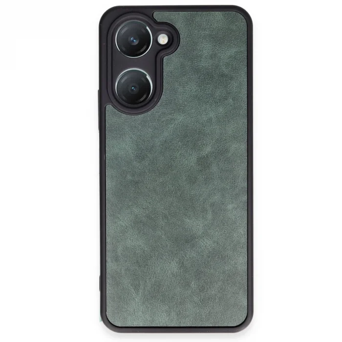 BUĞZ Vivo Y18 Kılıf Aras Deri Kapak - Koyu Yeşil