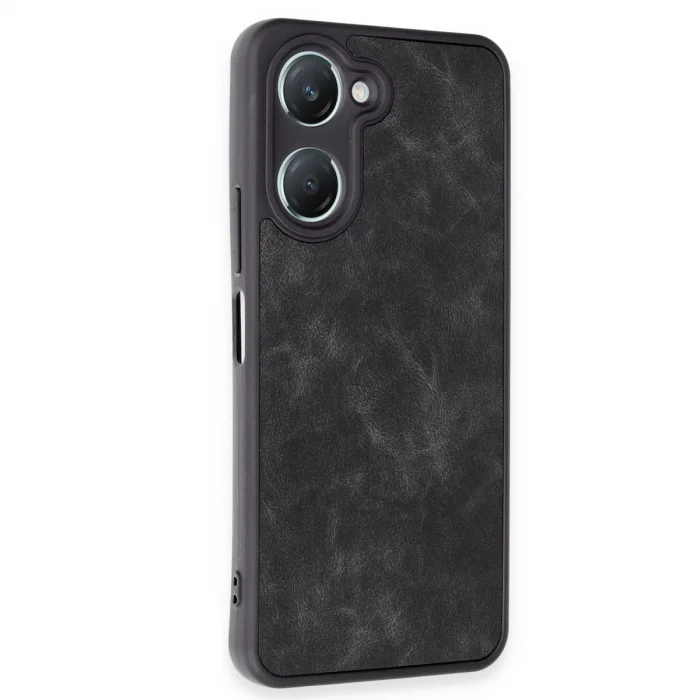 BUĞZ Vivo Y18 Kılıf Aras Deri Kapak - Siyah