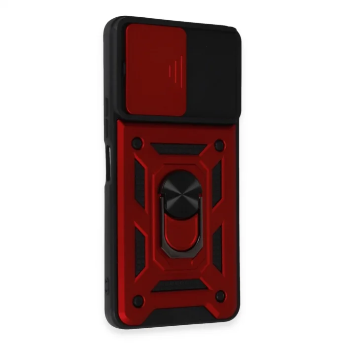 BUĞZ Vivo Y36 Kılıf Pars Lens Yüzüklü Silikon - Kırmızı