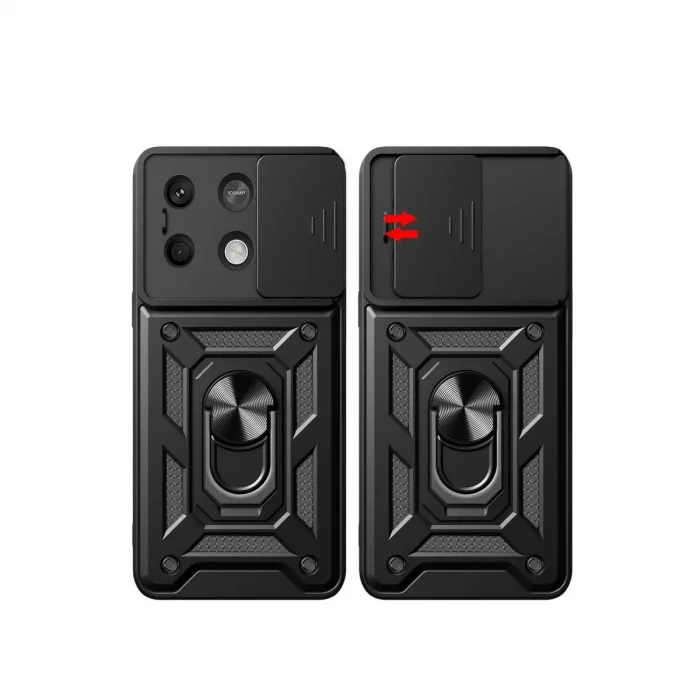 BUĞZ Xiaomi Poco M6 Pro 4g Kılıf Pars Lens Yüzüklü Silikon - Gold