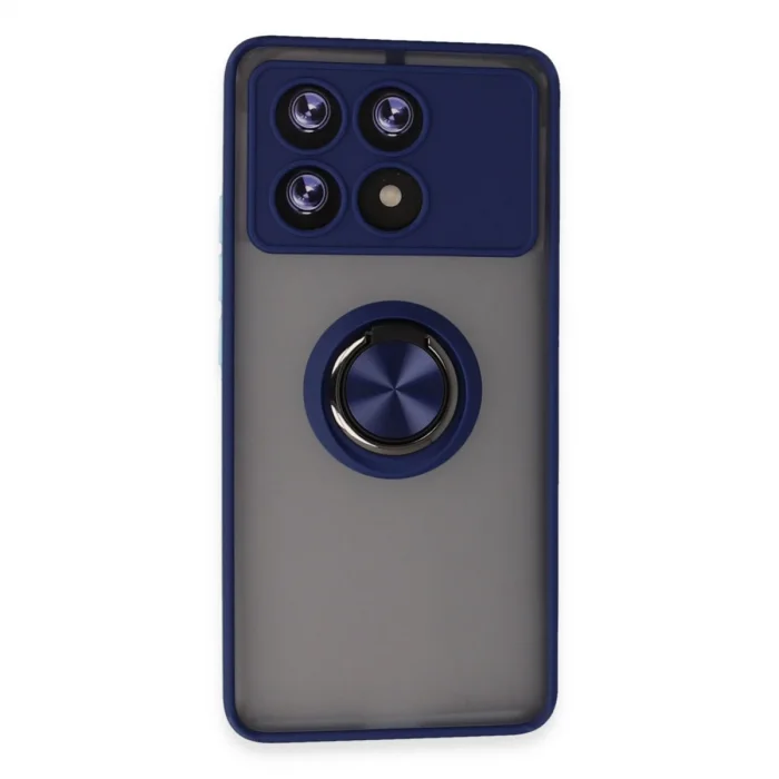 BUĞZ Xiaomi Poco X6 Pro Kılıf Montreal Yüzüklü Silikon Kapak - Lacivert