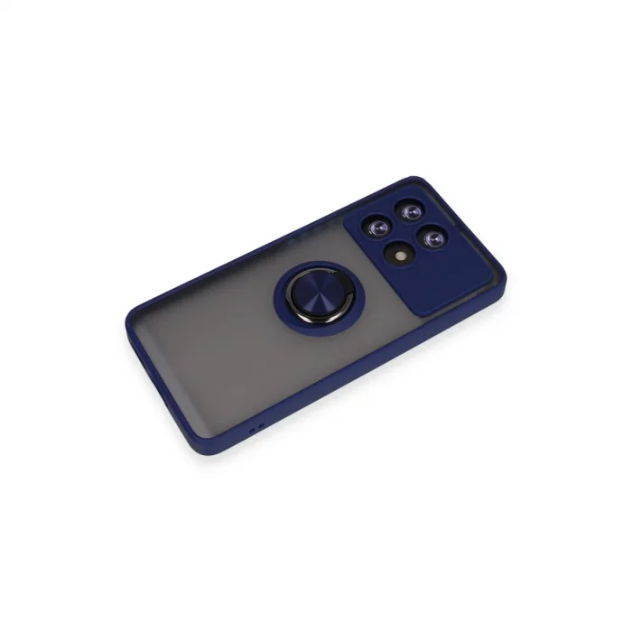 BUĞZ Xiaomi Poco X6 Pro Kılıf Montreal Yüzüklü Silikon Kapak - Lacivert