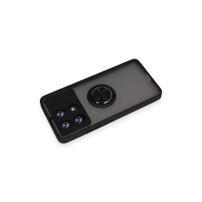 BUĞZ Xiaomi Poco X6 Pro Kılıf Montreal Yüzüklü Silikon Kapak - Siyah