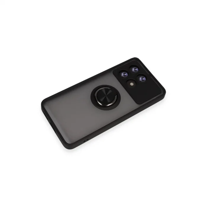 BUĞZ Xiaomi Poco X6 Pro Kılıf Montreal Yüzüklü Silikon Kapak - Siyah