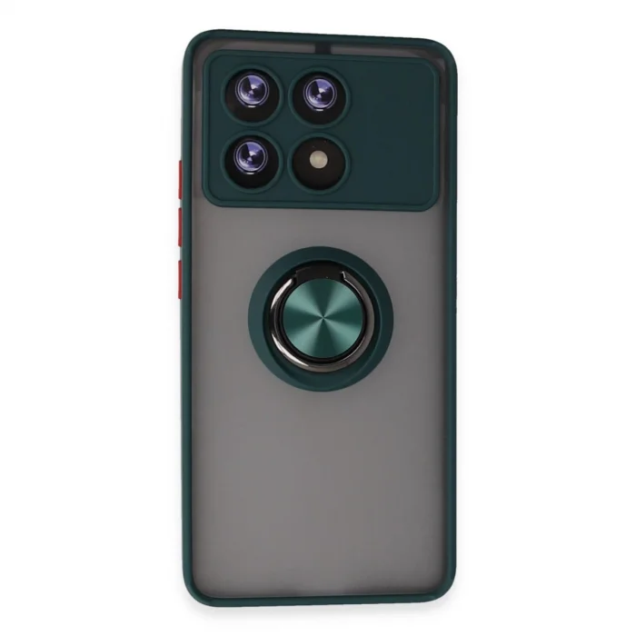BUĞZ Xiaomi Poco X6 Pro Kılıf Montreal Yüzüklü Silikon Kapak - Yeşil