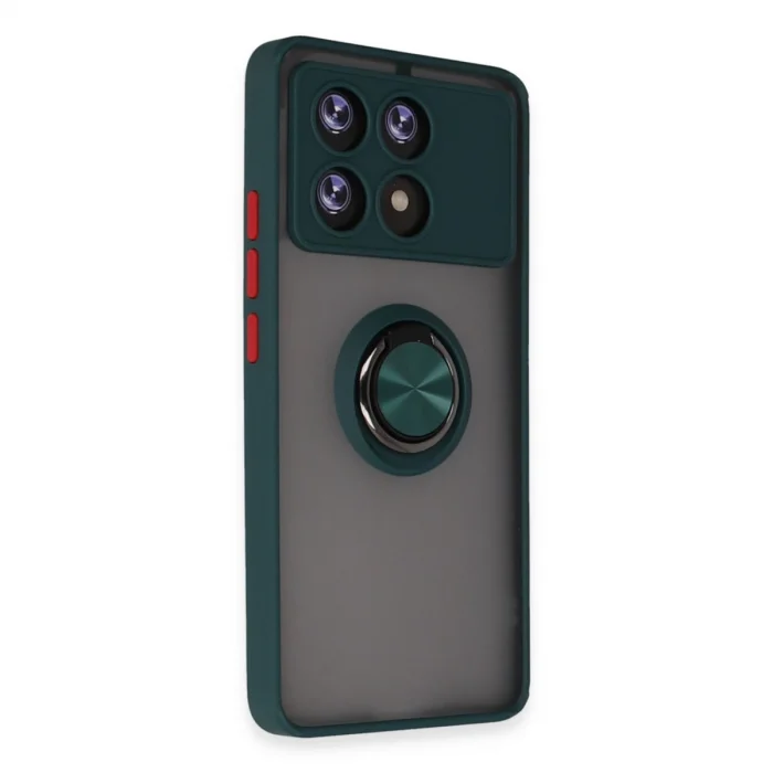 BUĞZ Xiaomi Poco X6 Pro Kılıf Montreal Yüzüklü Silikon Kapak - Yeşil