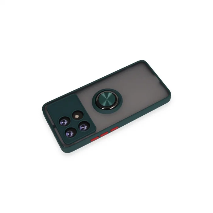 BUĞZ Xiaomi Poco X6 Pro Kılıf Montreal Yüzüklü Silikon Kapak - Yeşil