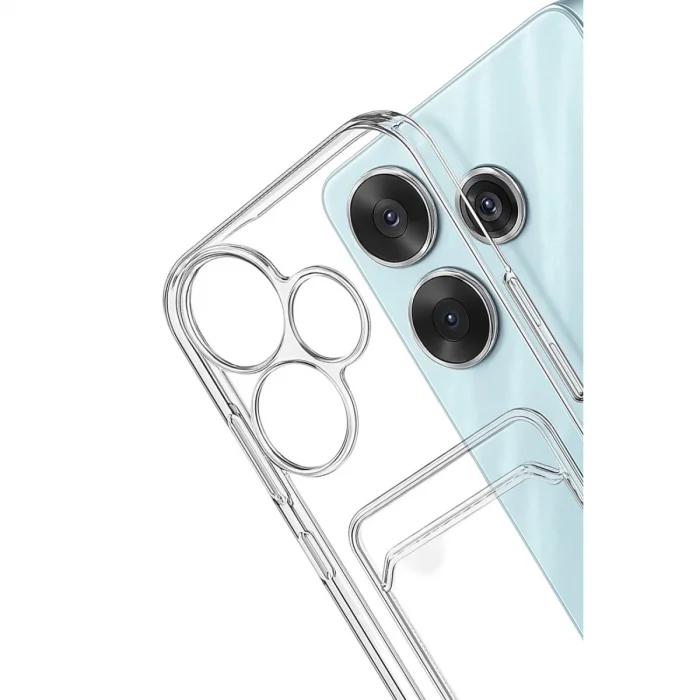 BUĞZ Xiaomi Redmi 13 4g Kılıf Kart Şeffaf Silikon - Şeffaf