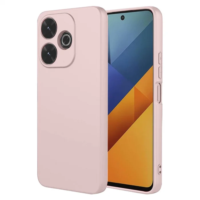 BUĞZ Xiaomi Redmi 13 4g Kılıf Nano İçi Kadife Silikon - Pudra