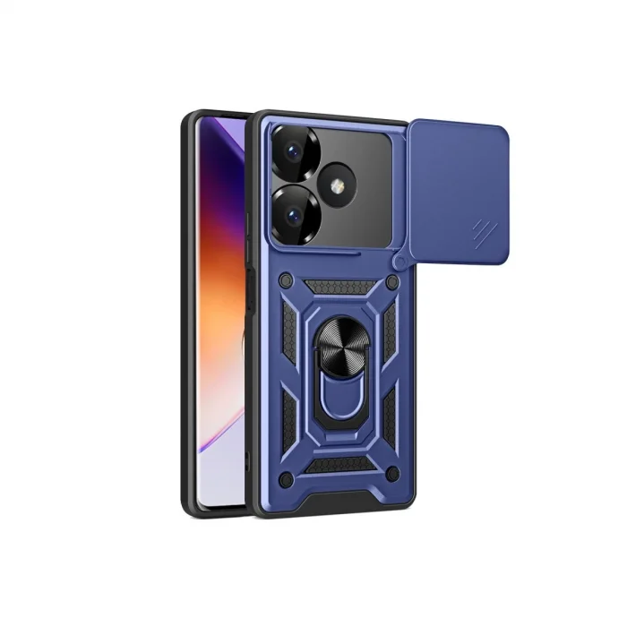 BUĞZ Xiaomi Redmi 13 4g Kılıf Pars Lens Yüzüklü Silikon - Lacivert