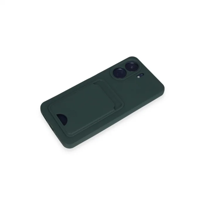 BUĞZ Xiaomi Redmi 13c Kılıf Kelvin Kartvizitli Silikon - Koyu Yeşil